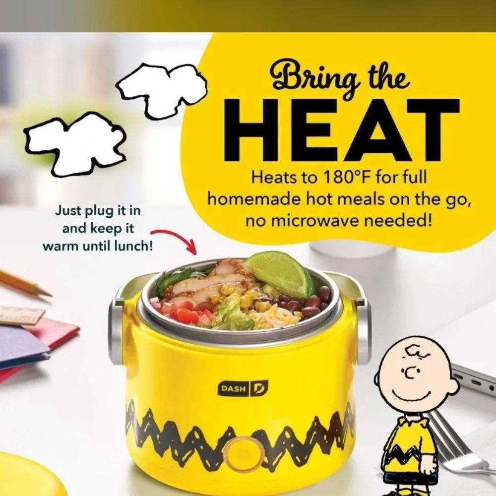 NIB Dash Peanuts Yellow Electric Lunch Box